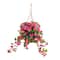 Nearly Natural; 28" UV Resistant Artificial Geranium in Hanging Basket; Category:Spring Floral Arrangements; Image:2